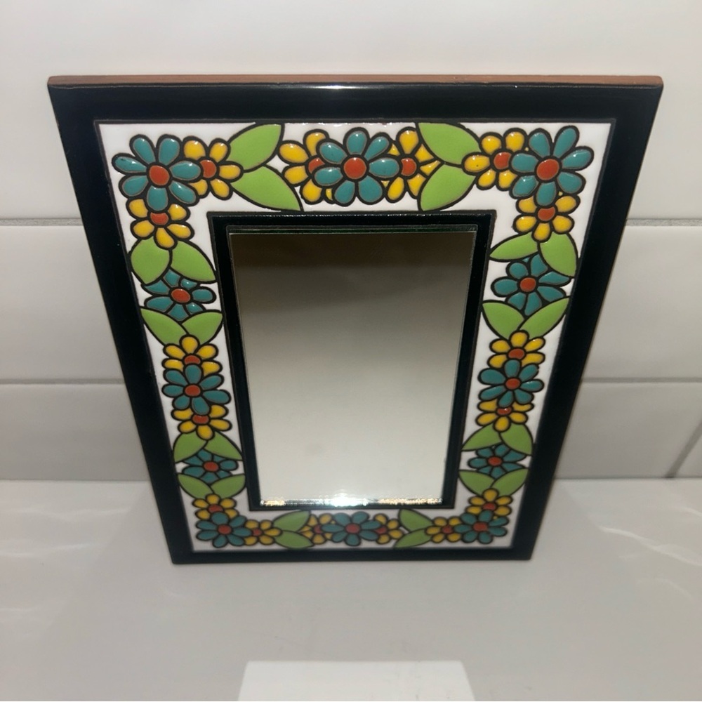 Floral Mosaic Mirror Frame miniature
